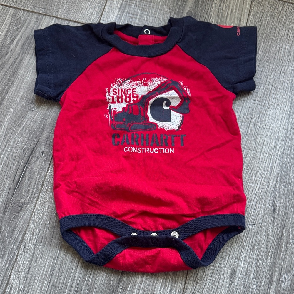 Carhartt Red and Navy Infant Bodysuit